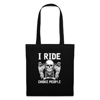 Vintage Skulls Illustration Motorcyclists - Tote Bag - black - Front