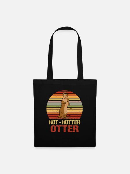 Hot Hotter Otter Lustiges Tierliebe Otterliebe - Stoffbeutel - Schwarz