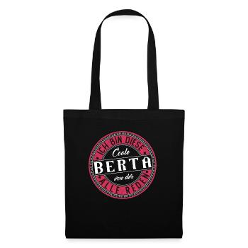 Berta Geschenkidee Geschenk Geburtstag - Stoffbeutel - Schwarz - Vorne