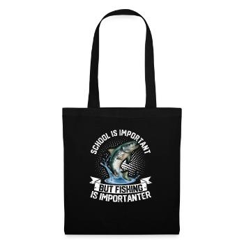 School is important, but fishing is more important - Tote Bag - black - Front