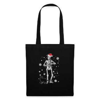 Skeleton Saxophone Cat - Stoffbeutel - Schwarz - Vorne