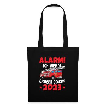 Alarme pour enfants Je vais être Big Cousin 2023 - Sac en tissu - noir - Devant