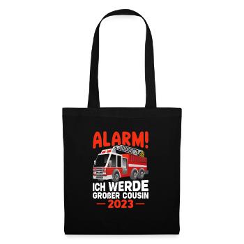 Alarme pour enfants Je vais être Big Cousin 2023 - Sac en tissu - noir - Devant