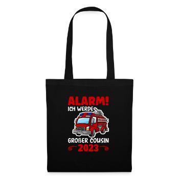 Alarme pour enfants Je vais être Big Cousin 2023 - Sac en tissu - noir - Devant
