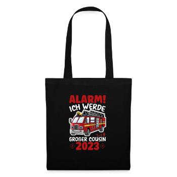 Alarme pour enfants Je vais être Big Cousin 2023 - Sac en tissu - noir - Devant