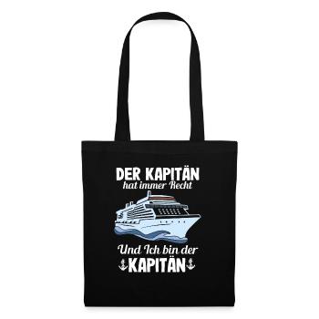 Der Kapitän Hat Immer Recht Lustige Bootbesitzer - Stoffbeutel - Schwarz - Vorne