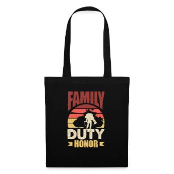 Family Duty Honor Father's Day - Stoffbeutel - Schwarz - Vorne