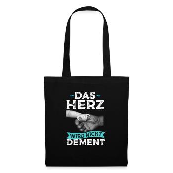 Das Herz Wird Nicht Dement Pflege Altenpfleger - Stoffbeutel - Schwarz - Vorne