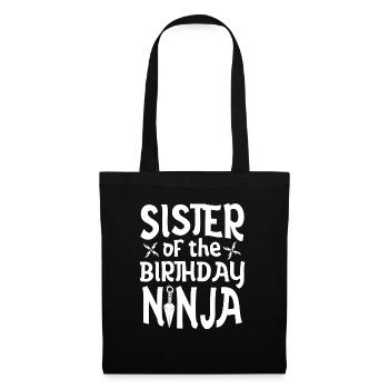 Sister Of The Birthday Ninja Siblings Karate - Stoffbeutel - Schwarz - Vorne