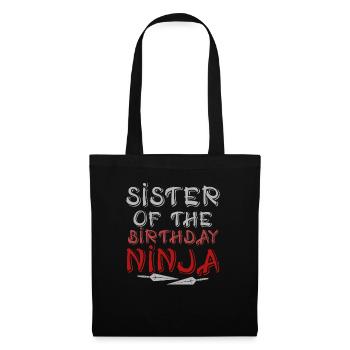 Sister Of The Birthday Ninja Siblings Karate - Stoffbeutel - Schwarz - Vorne