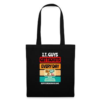 Funny IT Guy Shirt, Put in A Ticket Shirt I.T. Dep - Tote Bag - black - Front