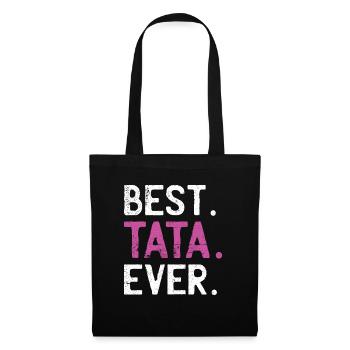 Meilleur cadeau Tata pour tante Tante Français citation - Sac en tissu - noir - Devant