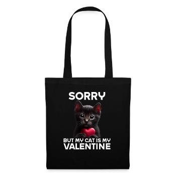 Désolé, mais mon chat est mon Valentin - Sac en tissu - noir - Devant