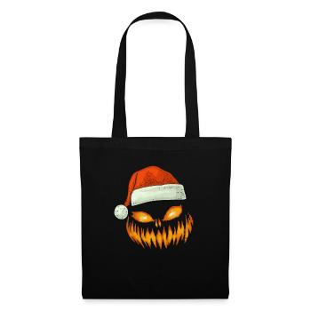Pumpkin Face Santa Hat Halloween - Tote Bag - black - Front