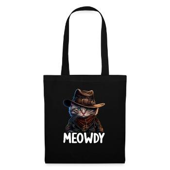 Meowdy Funny cat Meme for Cat Lovers - Stoffbeutel - Schwarz - Vorne