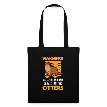 Warnung Otter Fischotter Seeotter - Stoffbeutel - Schwarz - Vorne