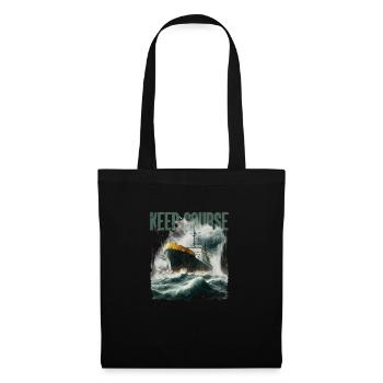 Commic ship in the Stormy Sea - Tote Bag - black - Front
