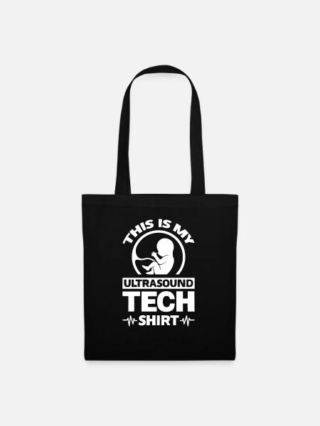 Das ist mein Ultraschall-Tech-Shirt - Stoffbeutel - Schwarz