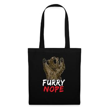Furry Nope Bear Lover Wildlife Animal Bear - Tote Bag - black - Front