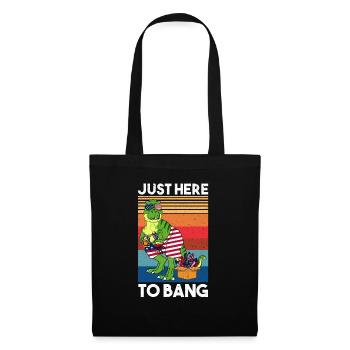 Juste ici pour frapper le feu d’artifice Dinosaure USA Drapeau - Sac en tissu - noir - Devant