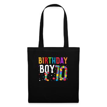 Blocs de construction enfant anniversaire 10 ans - Sac en tissu - noir - Devant