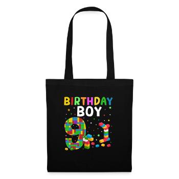 Blocs de construction enfant anniversaire 14 ans - Sac en tissu - noir - Devant