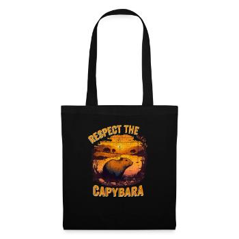 Respect The Capybara Animal Funny Capybara Lover - Tote Bag - black - Front