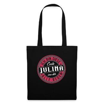 Julina Geschenkidee Geschenk Geburtstag - Stoffbeutel - Schwarz - Vorne