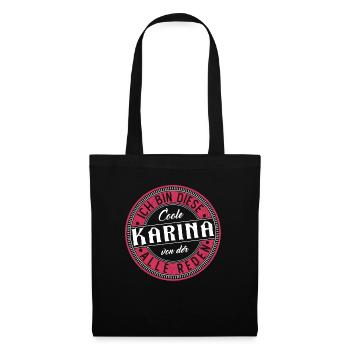 Karina Geschenkidee Geschenk Geburtstag - Stoffbeutel - Schwarz - Vorne