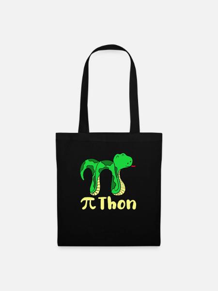 Funny snake pi day math python science joke - Tote Bag - black
