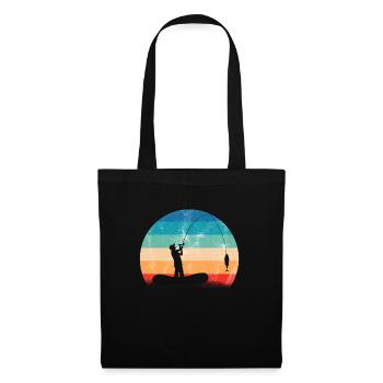 Cadeau de pêche pêcheur pêcheur Petri canne de guérison - Sac en tissu - noir - Devant