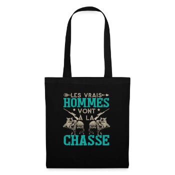 Chasse Chasseur Humour - Sac en tissu - noir - Devant