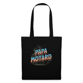 Papa Motard idée cadeau Passion moto humour - Sac en tissu - noir - Devant