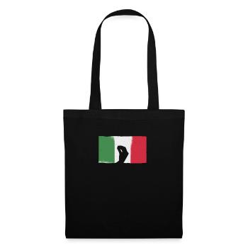 Geste de la main italienne Capisci | Drapeau italien - Sac en tissu - noir - Devant