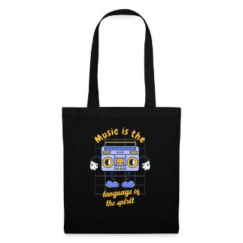 La musique est le langage de l’ Musique rétro - Sac en tissu - noir - Devant