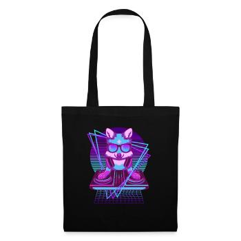Vaporwave Fuchs DJ Pult Fuchs - Stoffbeutel - Schwarz - Vorne
