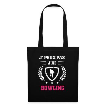 Je peux pas j'ai bowling femme - Sac en tissu - noir - Devant