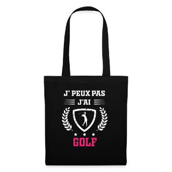 Je peux pas j'ai golf femme - Sac en tissu - noir - Devant