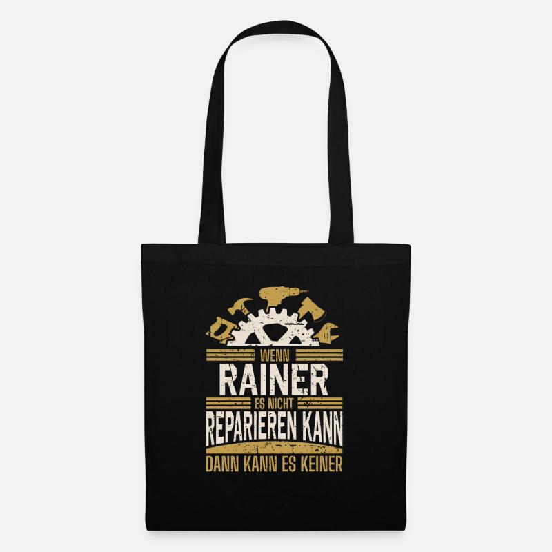 Rainer Name Geschenk Geburtstag - Stoffbeutel - Schwarz