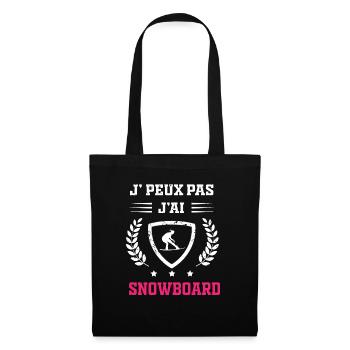 Je peux pas j'ai snowboard femme - Sac en tissu - noir - Devant