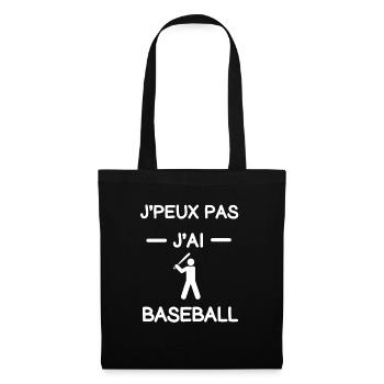 Je peux pas j'ai baseball cadeau baseballeur - Sac en tissu - noir - Devant