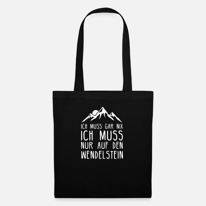 Wendelstein I Wandern Klettern Bergsteiger Motiv - Stoffbeutel - Schwarz