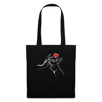 Hasen Liebe Kaninchen High Five - Stoffbeutel - Schwarz - Vorne