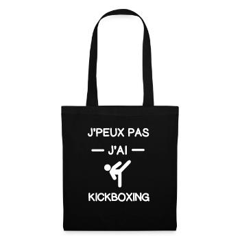 Je peux pas j'ai kickboxing cadeau kickboxeur - Sac en tissu - noir - Devant