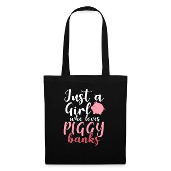 Just A Girl Who Loves Piggy Banks Save - Tote Bag - black - Front