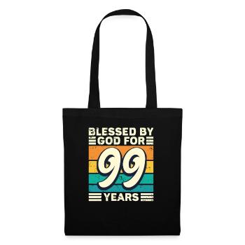 99 Geburtstag Geschenk Jahre Lustig Spruch - Stoffbeutel - Schwarz - Vorne