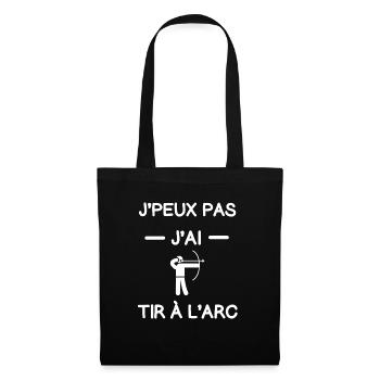 Je peux pas j'ai tir à l'arc cadeau archer - Sac en tissu - noir - Devant