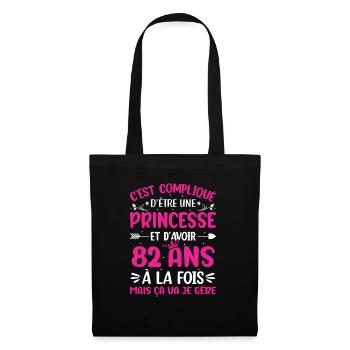 Une princesse et d'avoir 82 ans - Sac en tissu - noir - Devant