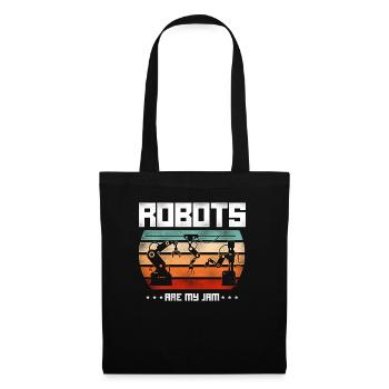 Robot Robotics Engineer Retro - Stoffbeutel - Schwarz - Vorne