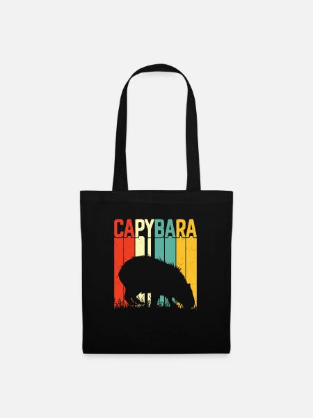 Capybara Tier Nagetier Capibara - Stoffbeutel - Schwarz